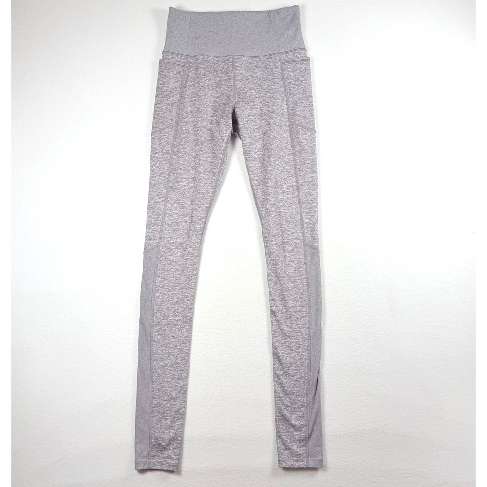Athleta Exhale Heel Tight Leggings Grey Heather High‎ Rise Stirrup Womens Small